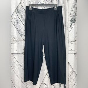 J.Jill Ponte Knit Pleat Full-Leg Cropped Black M